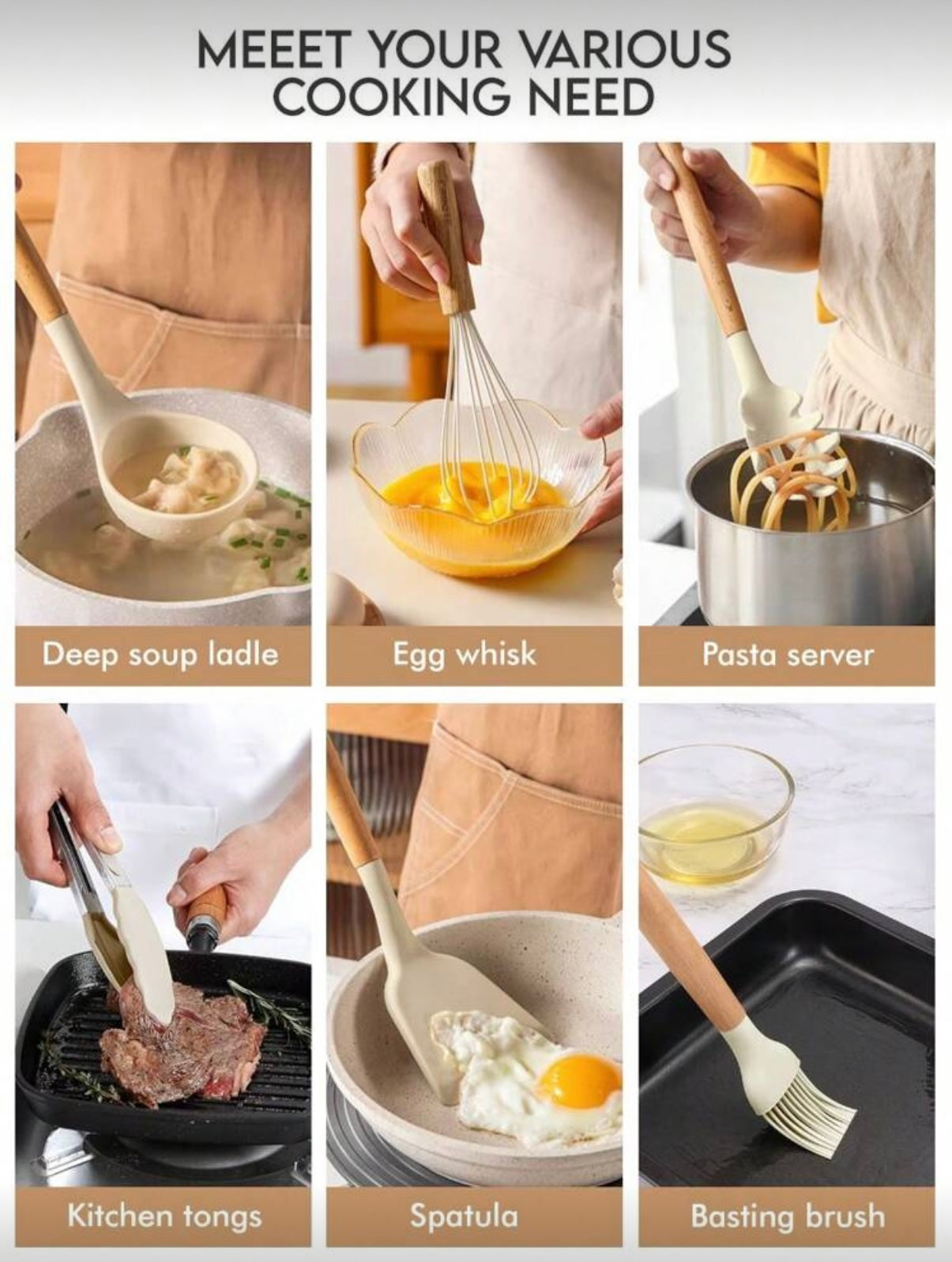 12-Piece Silicone Cooking Utensils