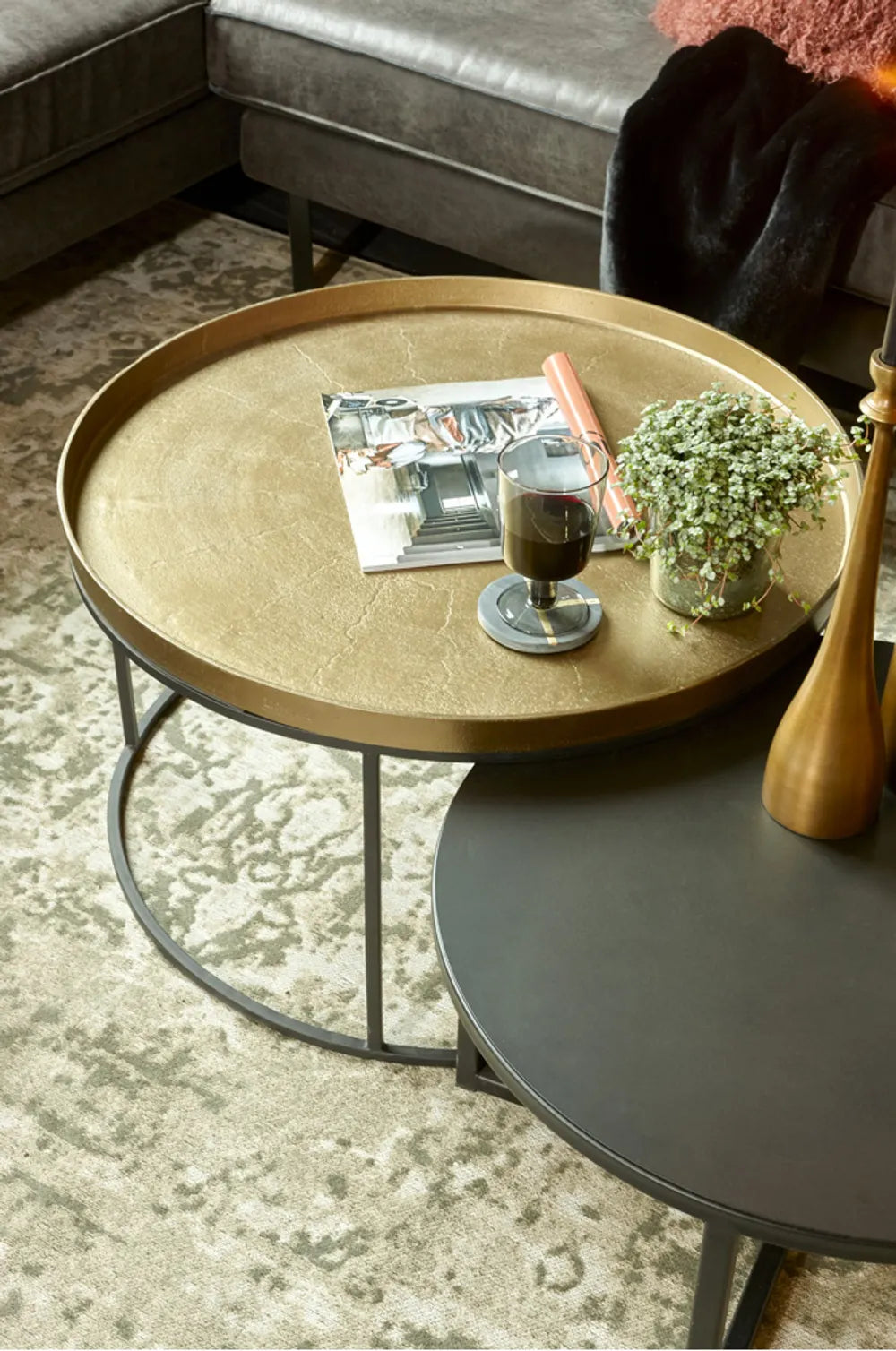 Brass Antique Round Coffee Table