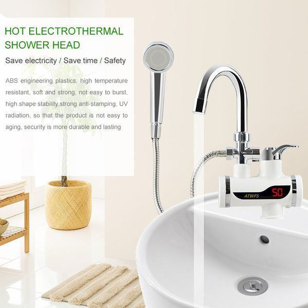 Instant Electric Water Heating Faucet With A Shower Head