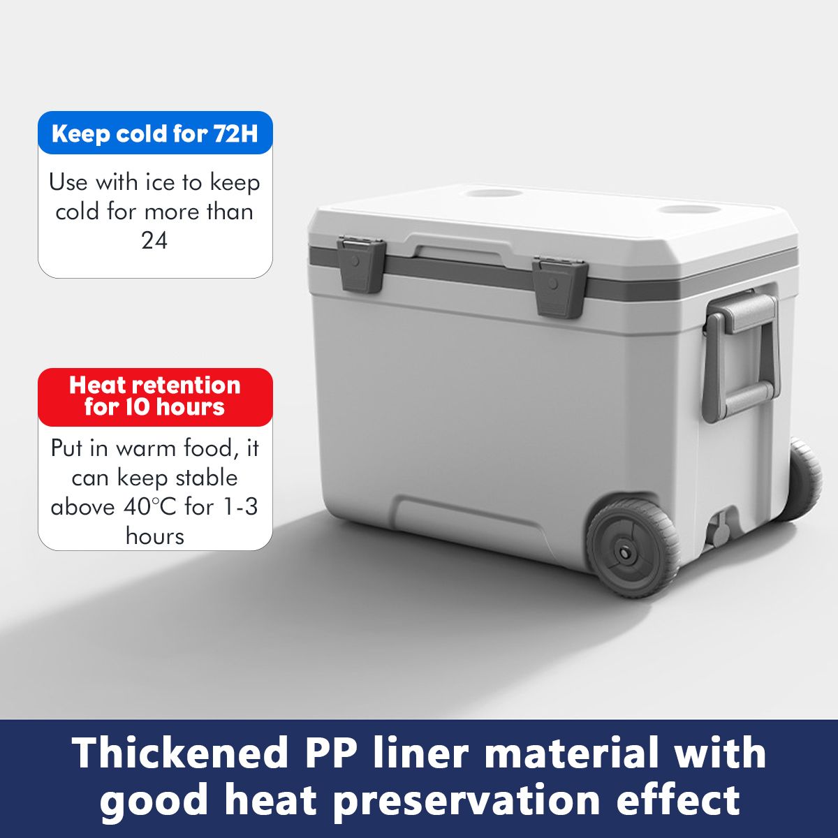 Outdoor Trolley Insulated Cooler Box with Wheels