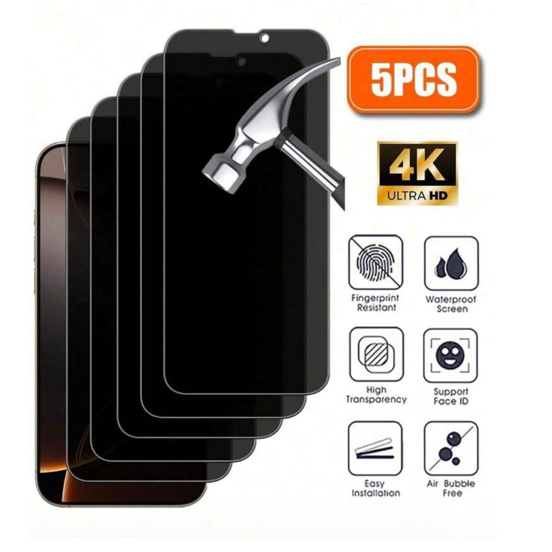5 Privacy Screen Protector Compatible with iPhone 12 Pro Max, 13 Pro Max, 14 Pro Max & 14 Plus