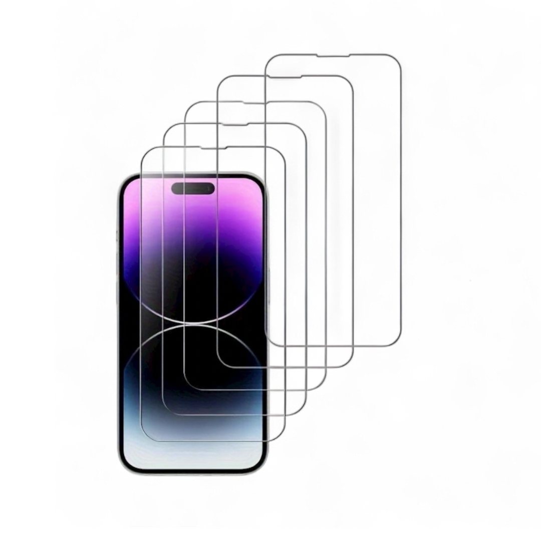 5 Premium Tempered Glass Screen Protector Compatible with iPhone XR, 11, 12, 12 PRO, 13, 13 PRO & 14