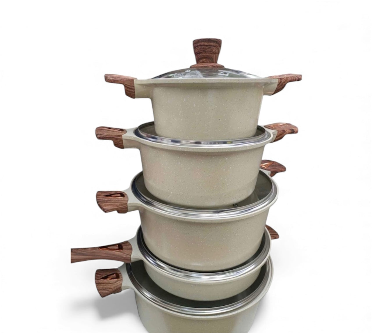 10-Piece Non-stick Granite Coated Cookware Set