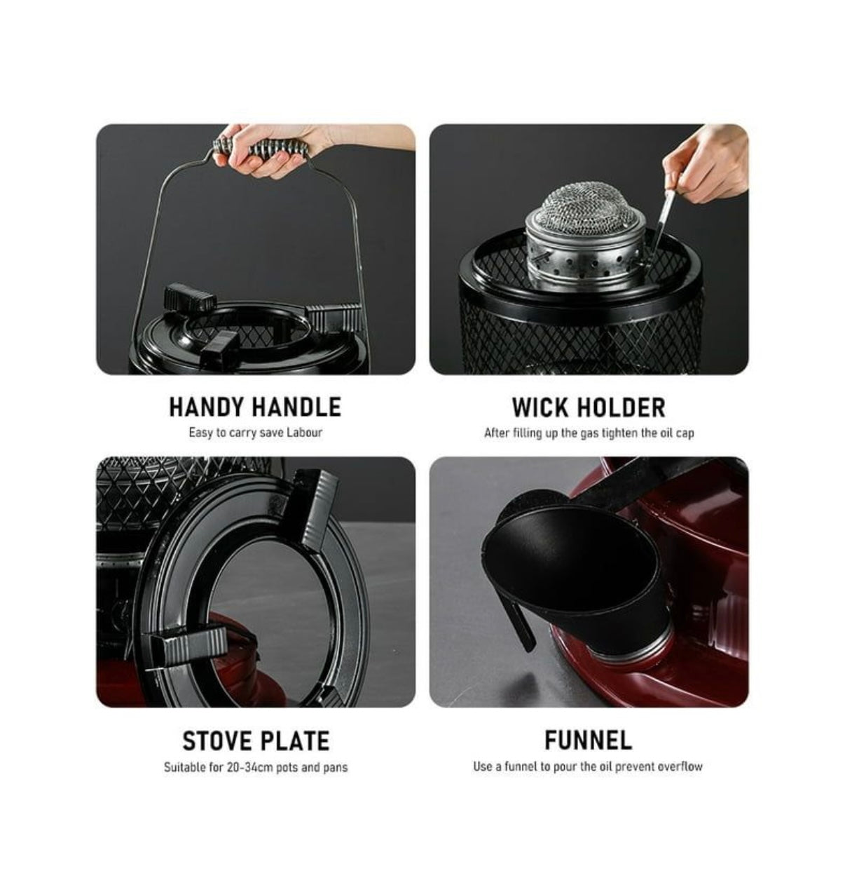 2-in-1 Safety Paraffin Heater & Cooker