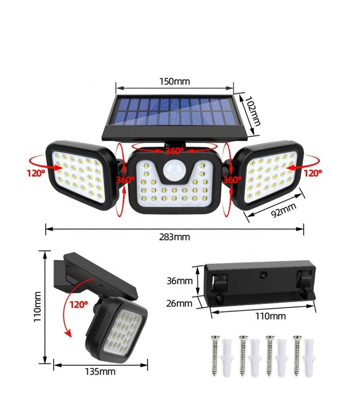 3 Head Solar Lamp