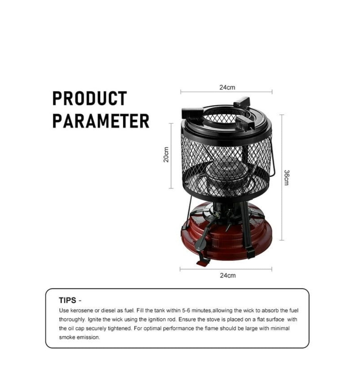 2-in-1 Safety Paraffin Heater & Cooker