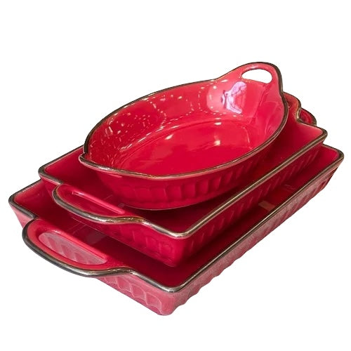3-Piece Large Fluted Bakeware Set