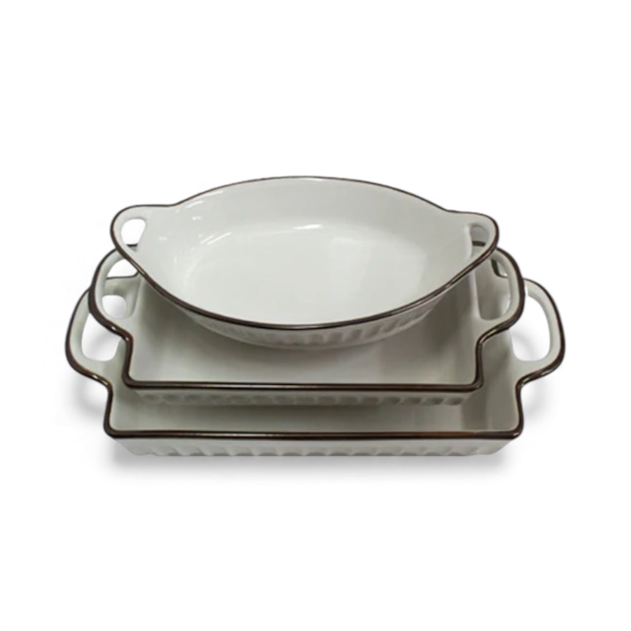 3-Piece Large Fluted Bakeware Set