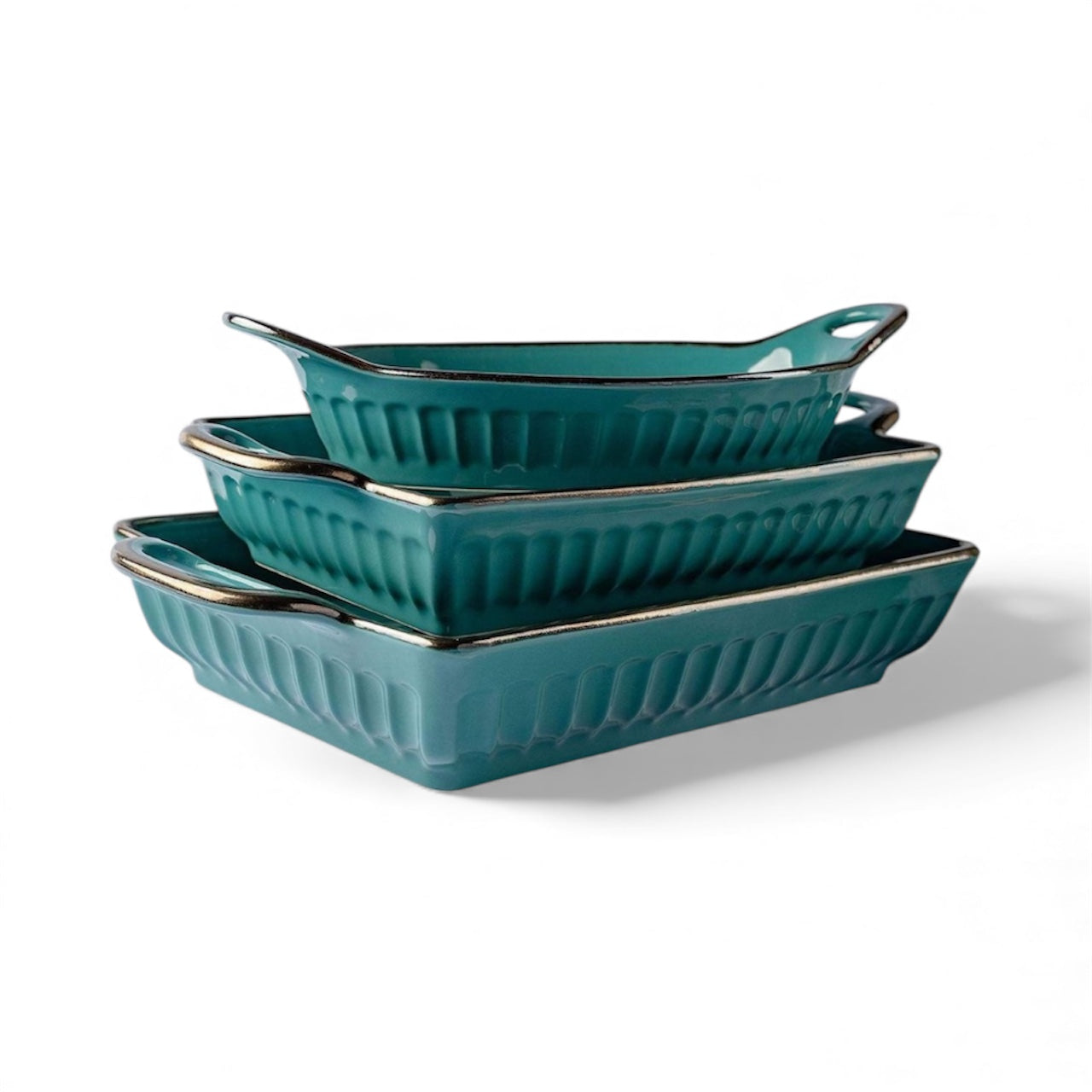 3-Piece Large Fluted Bakeware Set