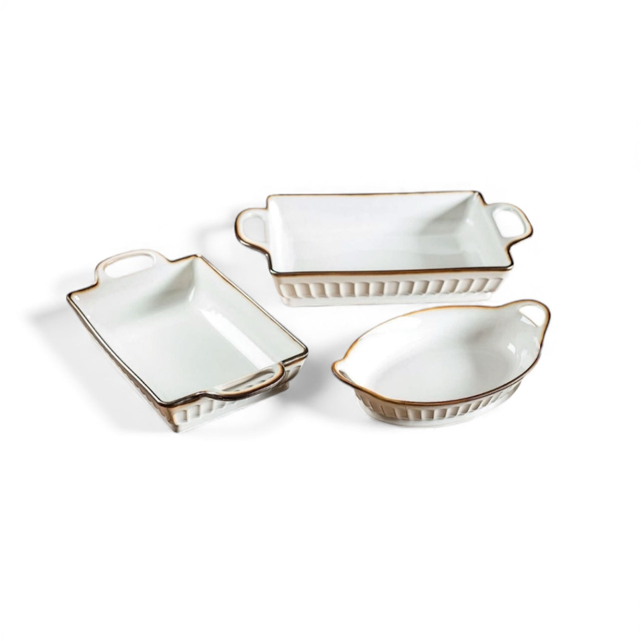 3-Piece Large Fluted Bakeware Set
