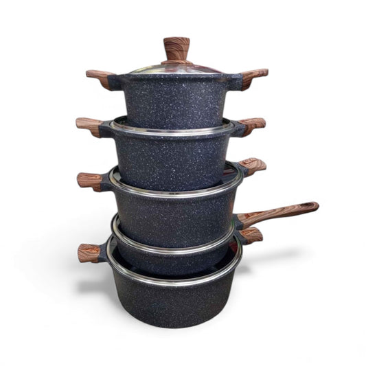 10-Piece Non-stick Granite Coated Cookware Set