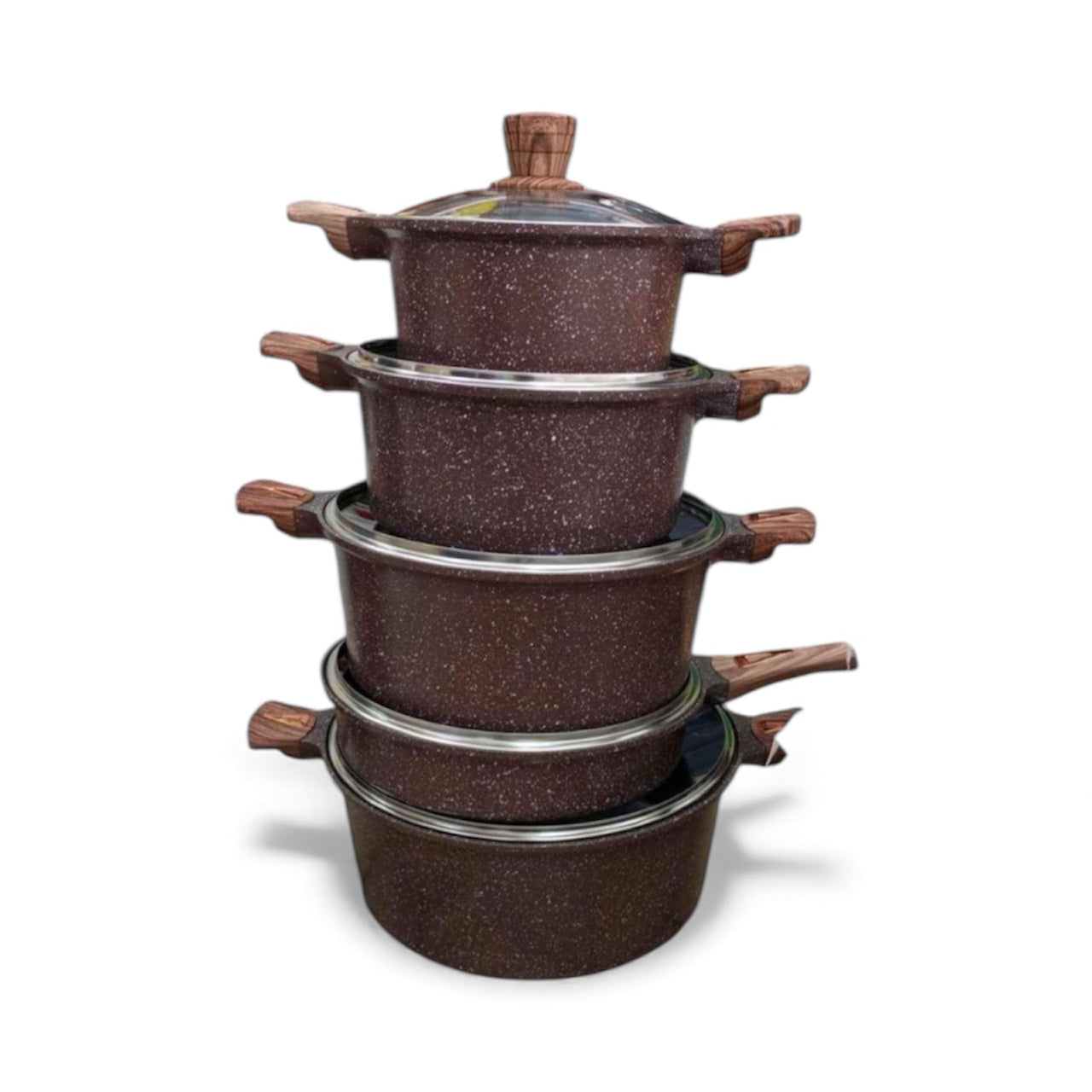 10-Piece Non-stick Granite Coated Cookware Set