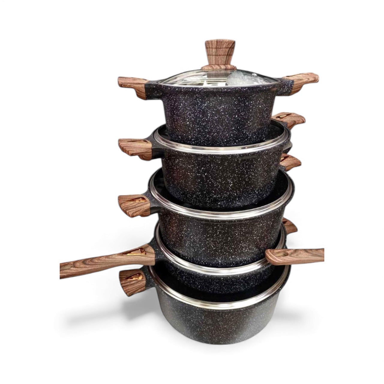 10-Piece Non-stick Granite Coated Cookware Set