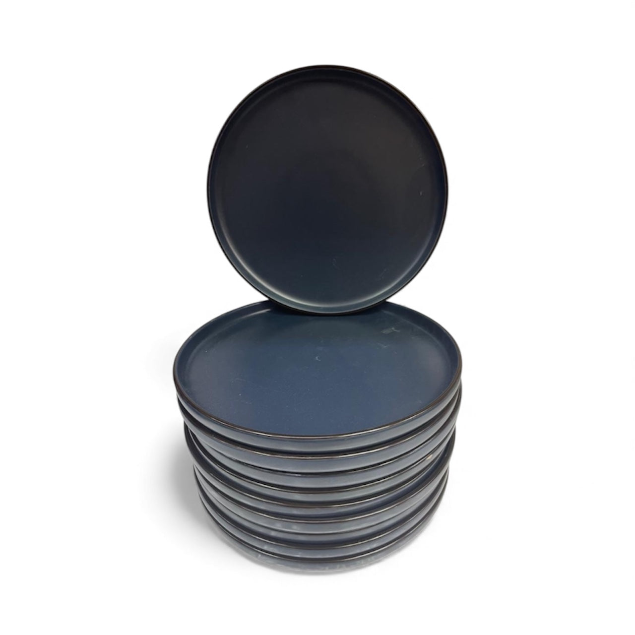 10-Piece Modern Flat Stoneware Dinner Plates