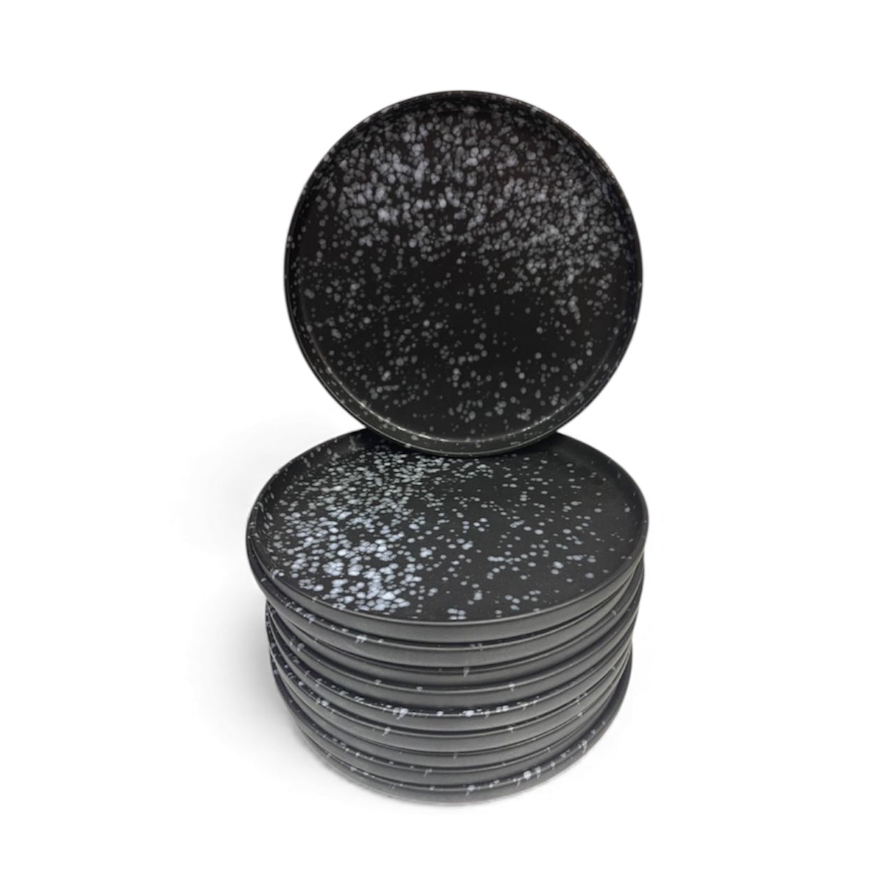 10-Piece Modern Flat Stoneware Dinner Plates