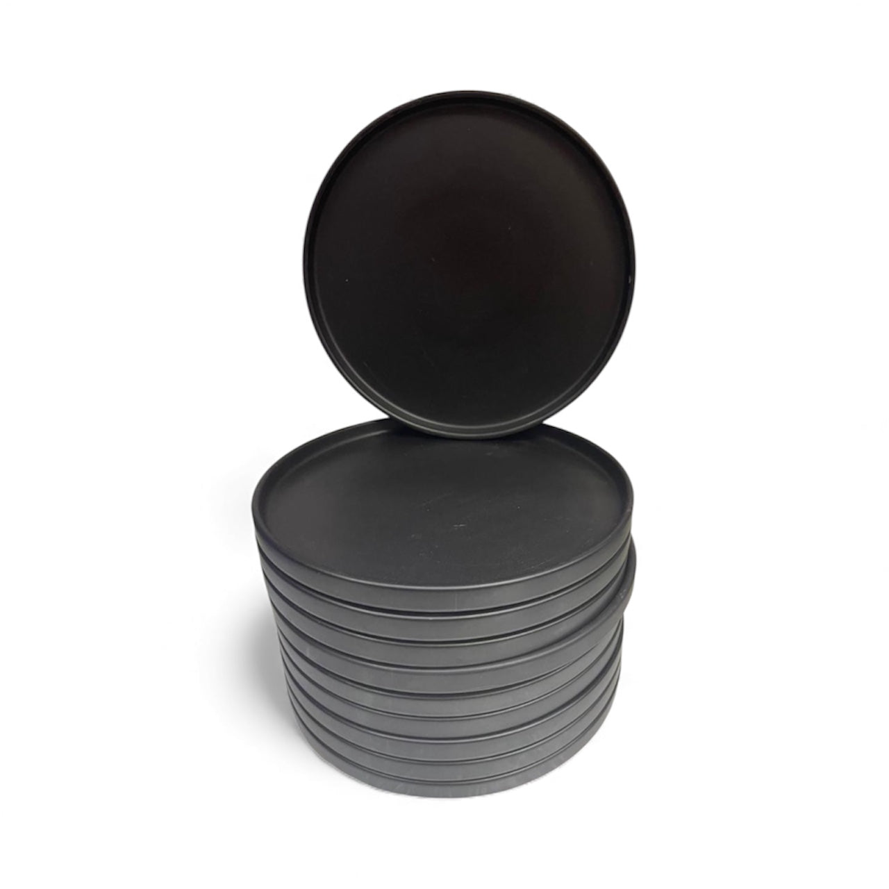 10-Piece Modern Flat Stoneware Dinner Plates