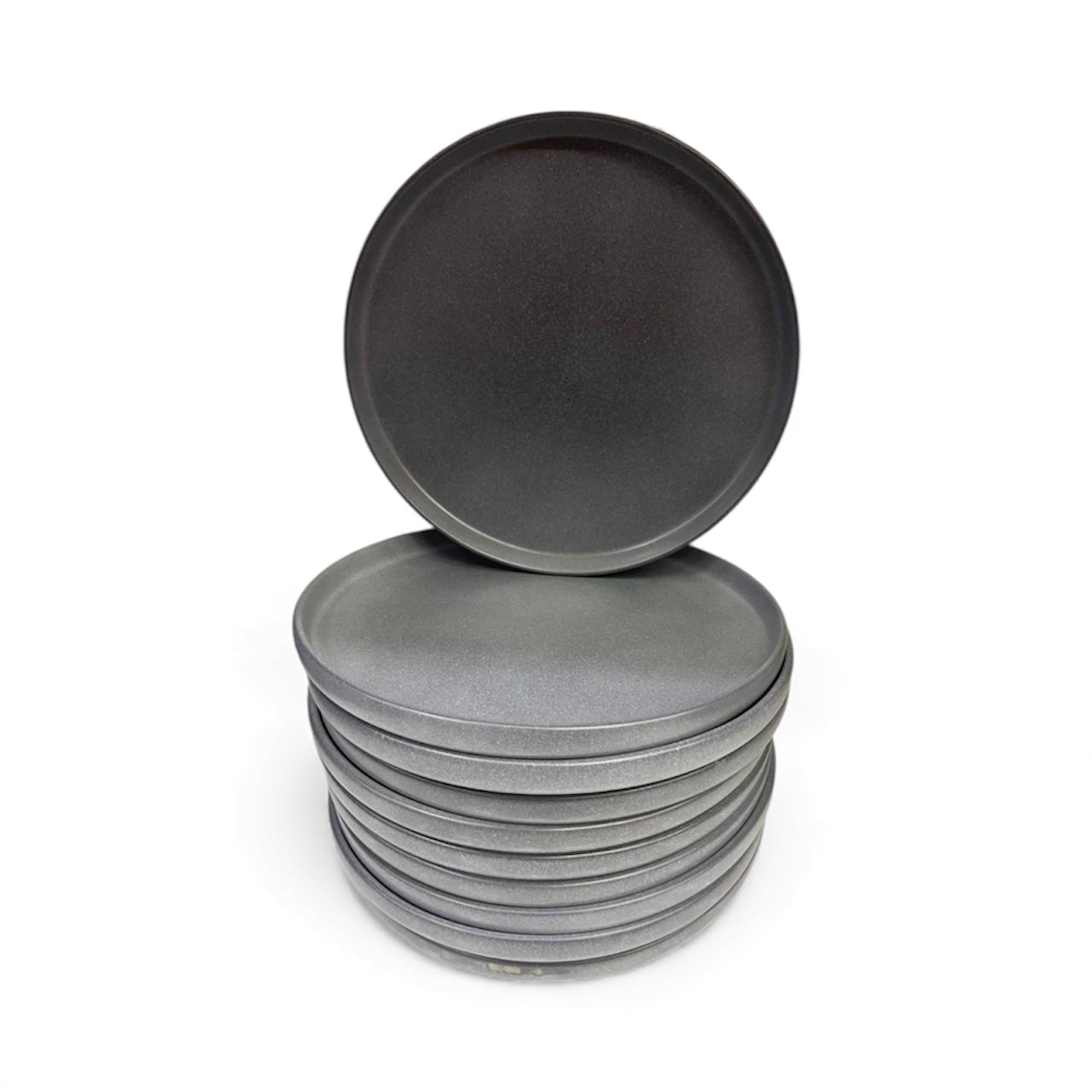 10-Piece Modern Flat Stoneware Dinner Plates