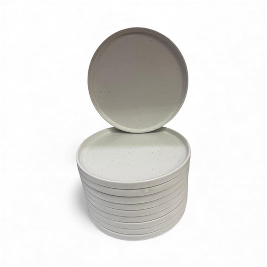 10-Piece Modern Flat Stoneware Dinner Plates
