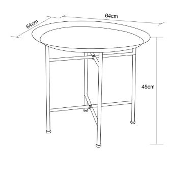 64cm Round Metal Coffee Table