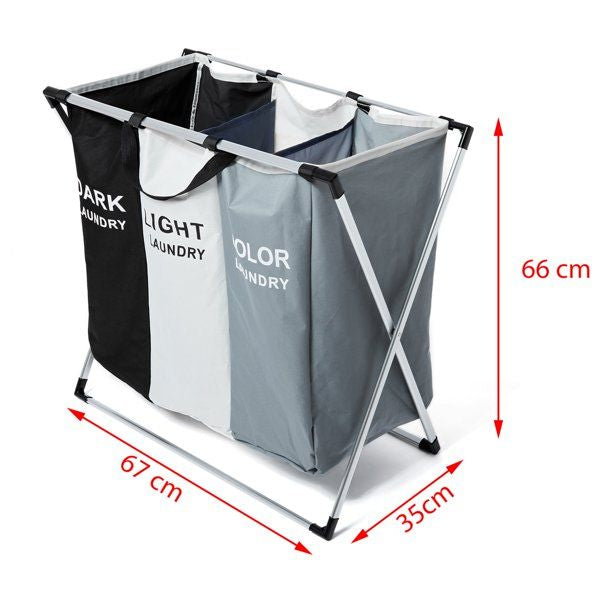 3 Compartment Laundry Sorting Hamper