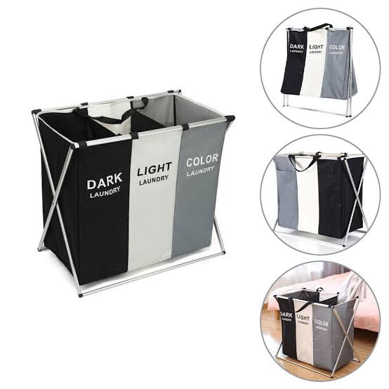 3 Compartment Laundry Sorting Hamper