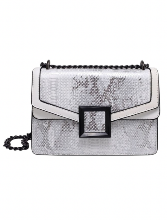 Snakeskin Design Shoulder Bag