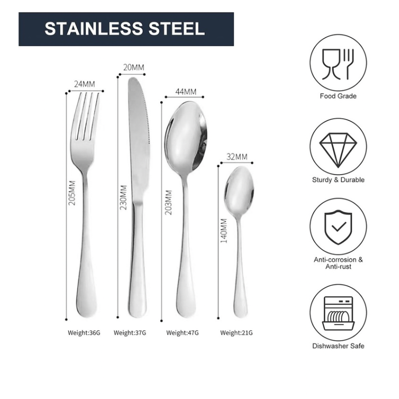 24-Piece Stainless Steel Cutlery Set